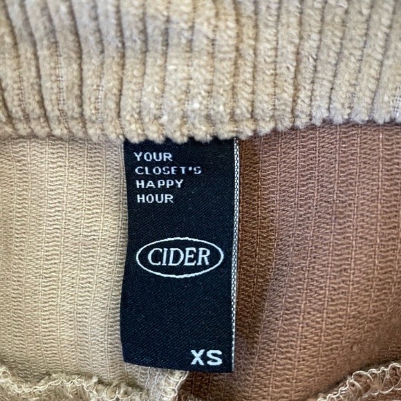 Cider Two tone Corduroy Pants Wide Legs XSmall NWT - Picture 5 of 9